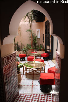 モロッコホテルのレストラン